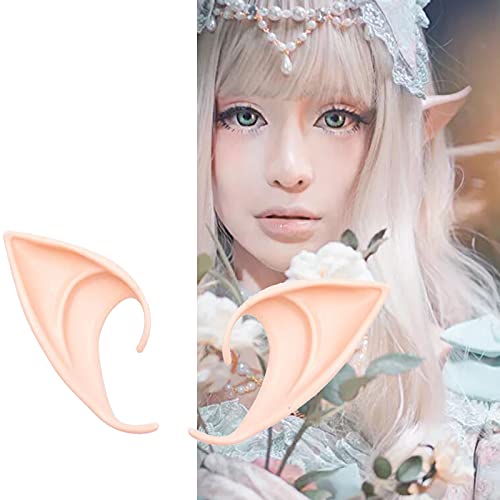 Orejas de elfo Cosplay Accesorios de mascarada - Duende en punta suave Cosplay Halloween Party Props, Anime Party Vampiro Fairy Orejas, accesorios de mascarada (2 pares)