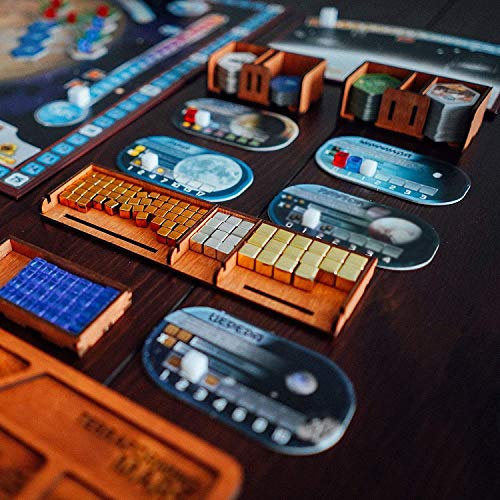 Organizador de madera montado adecuado para juegos de mesa Terraforming Marte – Terraforming Mars Organizador con tablas de jugador para almacenamiento completo Terraforming Mars Expansiones