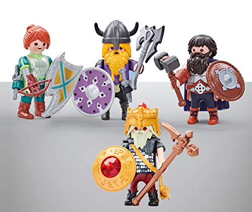 Outletdelocio. Playmobil 6587-8. Conjunto Guerreros Enanos con su Rey. 4 Figuras