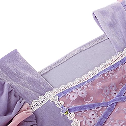 OwlFay Vestido Princesa Disfraz de Rapunzel para niña Carnaval Traje Infantil Fairy Tales Disfraces para Halloween Navidad Cosplay Vestidos de Fiesta de cumpleaños para Niñas 7-8 años