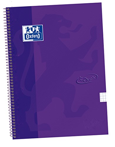 Oxford Touch - Cuaderno espiral tapa extradura, Fº, 4 x 4 c/m, color lila