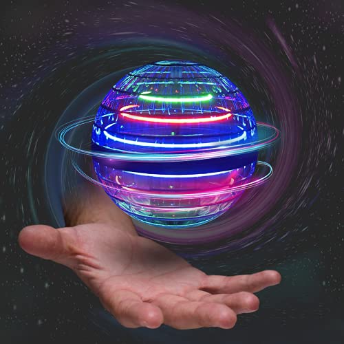 Papi Dada Bola voladora de juguete – Magic Flying Ball, Hoverball con luz, 360 ° bola luminosa con luces RGB incorporadas, bola flotante Boomerang para niños y adultos (azul oscuro)