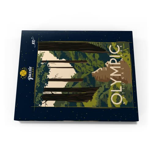 Parque Nacional Olímpico, Washington, EE.UU, Póster Vintage De Estilo Art Deco, Ilustración - Premium 100 Piezas Puzzles - Colección Especial MyPuzzle de Puzzle Galaxy