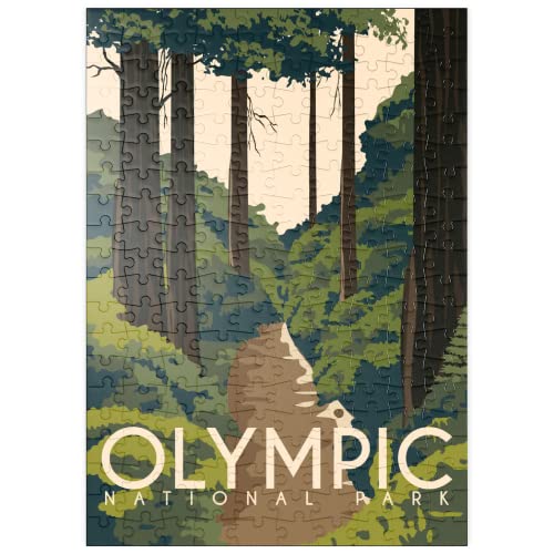 Parque Nacional Olímpico, Washington, EE.UU, Póster Vintage De Estilo Art Deco, Ilustración - Premium 200 Piezas Puzzles - Colección Especial MyPuzzle de Puzzle Galaxy