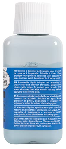 Pebeo - Goma de Dibujo - Goma de Reserva para Tinta, Acuarela, Gouache - Frasco de 250ml, Azulado