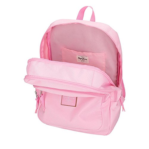 Pepe Jeans Cross Mochila adaptable a carro, doble compartimento, 44 cm, color Rosa