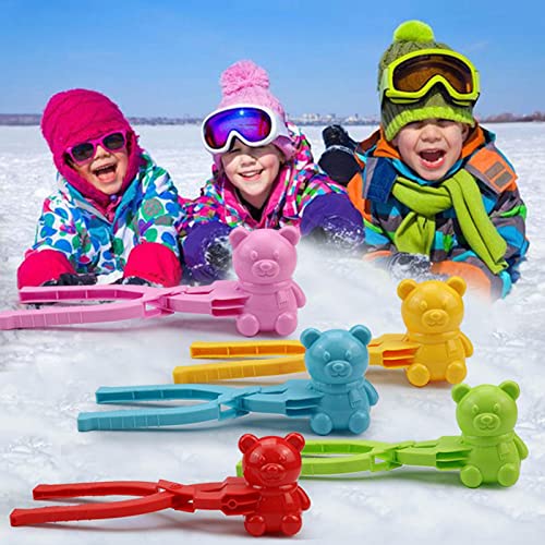 Perfectha Lovely Snowball Maker, Juguete de Nieve con Forma de Oso de Dibujos Animados, Clip para Hacer Bolas de Nieve, Herramienta para Hacer Bolas de Nieve de Animales encantadores, niños Jugando