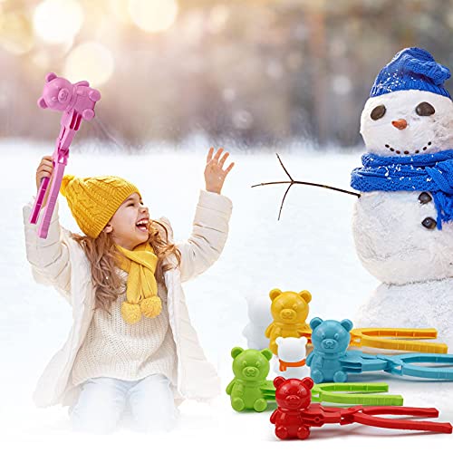 Perfectha Lovely Snowball Maker, Juguete de Nieve con Forma de Oso de Dibujos Animados, Clip para Hacer Bolas de Nieve, Herramienta para Hacer Bolas de Nieve de Animales encantadores, niños Jugando