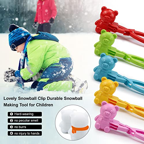 Perfectha Lovely Snowball Maker, Juguete de Nieve con Forma de Oso de Dibujos Animados, Clip para Hacer Bolas de Nieve, Herramienta para Hacer Bolas de Nieve de Animales encantadores, niños Jugando