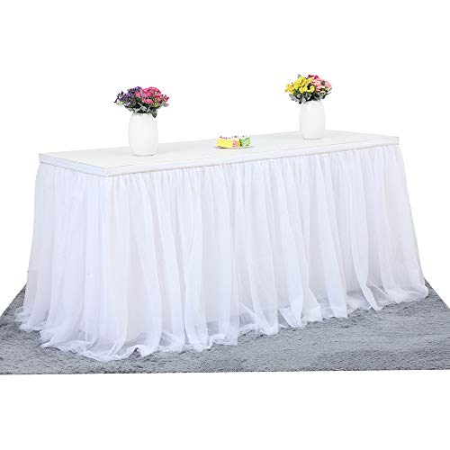 Perfectii Cumpleaños De Paño Blanco, Mesa De Falda De Novia, Mesa Bebé Ducha Partido Redondo Cuadrado Mesa Decorar Casa Decoración 185 X 76cm