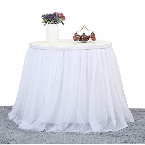 Perfectii Cumpleaños De Paño Blanco, Mesa De Falda De Novia, Mesa Bebé Ducha Partido Redondo Cuadrado Mesa Decorar Casa Decoración 185 X 76cm