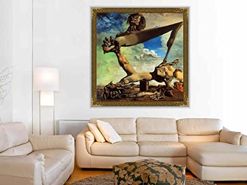 Pintar por Numeros Adultos, DIY Pintura por números con Pinceles y Pinturas- arte de pared, decoración del hogar — Dalí construcción blanda con frijoles hervidos premonición de civ