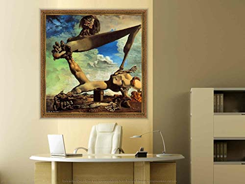 Pintar por Numeros Adultos, DIY Pintura por números con Pinceles y Pinturas- arte de pared, decoración del hogar — Dalí construcción blanda con frijoles hervidos premonición de civ