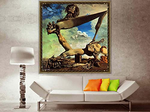 Pintar por Numeros Adultos, DIY Pintura por números con Pinceles y Pinturas- arte de pared, decoración del hogar — Dalí construcción blanda con frijoles hervidos premonición de civ