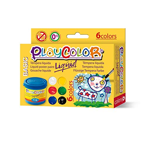 Playcolor Liqüid Basic 40ml - Pintura Tempera - 6 Colores sutidos - 19931