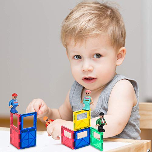 Playmags Magnéticos Figuras-Comunidad Figuras Juego de 15 Piezas - Juega Personas Fichas Magnéticas - Stem Juguetes de Aprendizaje para Niños - Expansión Magnética Azulejos Pack