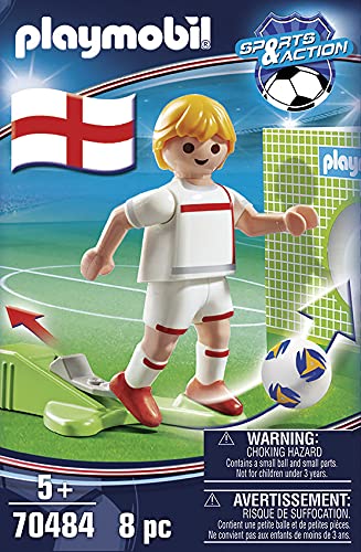 PLAYMOBIL- Sports & Action Jugador de Fútbol, Inglaterra, Multicolor (70484)