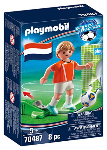 PLAYMOBIL- Sports & Action National Soccer Club Jugador de Fútbol, Holanda, Multicolor (70487)