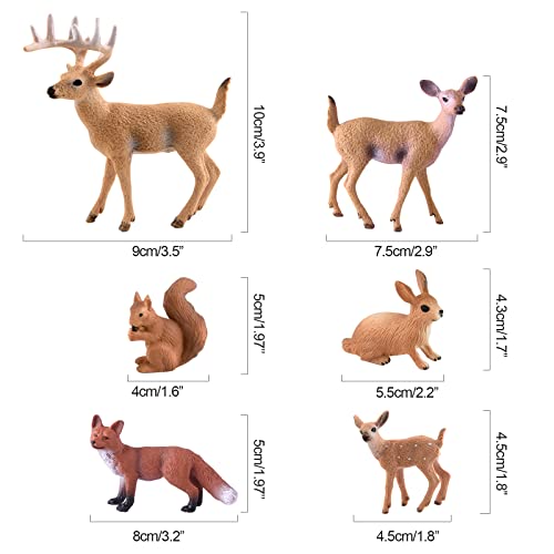 PLULON 30 Piezas Mini árboles Navidad, Juego Figuras Animales del Bosque, Cepillo Botella, árboles, sisal, Nieve, Escarcha, árboles, Diorama, y Figuras Animales del Bosque, Adornos para Tartas