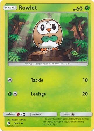 Pokemon Tarjeta Individual ROWLET 9/149 SUN & MOON Base