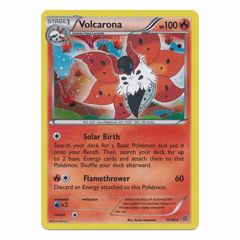 Pokemon Tarjeta única VOLCARONA XY ORÍGENES ANTIGUOS #17/98 HOLO INGLÉS