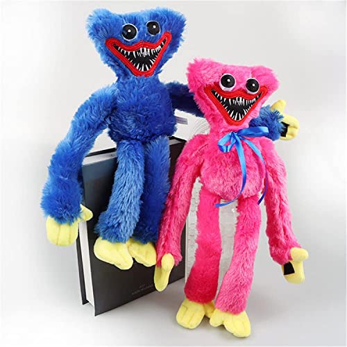 Poppy Playtime Huggy Wuggy New Game Plushie 40CM Plush Doll Blue Toy, Monster Horror Plush Monster Toy,Scary and Funny Blue Sausage Monster Horror Doll for Game Fan's Birthday (Blue+Pink)