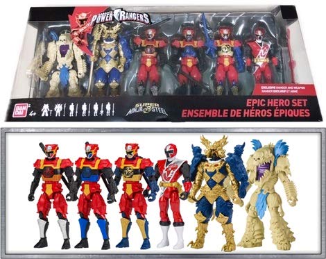 Power Rangers Super Ninja Steel Epic Hero Figura de acción de 6 unidades con Red Ranger