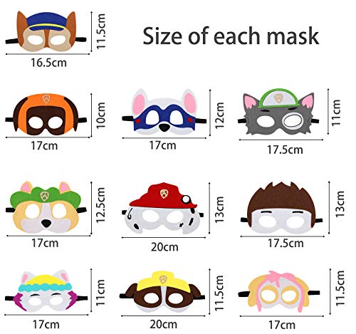 Powmag Máscaras de Fieltro, 10 Piezas Mascara de Cumpleaños, Caretas Animales Niños, Mascara Fieltro, Caretas Infantiles, Mascaras Animales con Cuerda Elástica para Niños Fiesta Mascarada Decoración