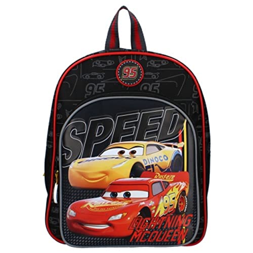 PRET - Mochila Cars - Disney - Negro - Niño - Escuela - Primaria - Maternelle - Guardería - Guardería - Mochila - Talla 30 cm - Tirantes ajustables