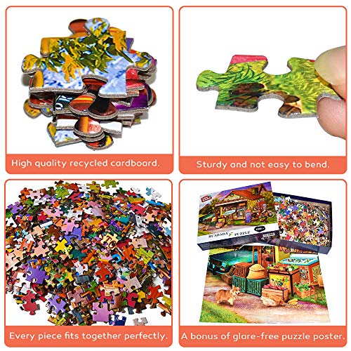 Puzle de 1000 Piezas, Puzzle para Adultos, Impossible Rompecabezas, Colorido Juego de Habilidad para Toda la Familia, Puzzle para Adultos a Partir de 14 años de Negocio alimentario.…