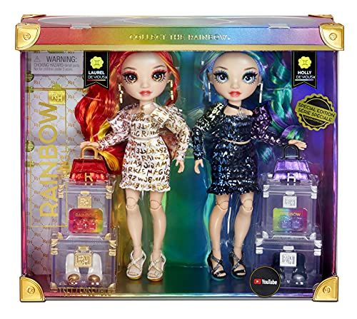 Rainbow High Edición Especial Twins LAUREL y HOLLY DE'VIOUS Paquete de 2-Muñecas de moda arcoíris-Incluye ropa, accesorios y más-Coleccionable-Edad: 6+ años, color (577553C3)