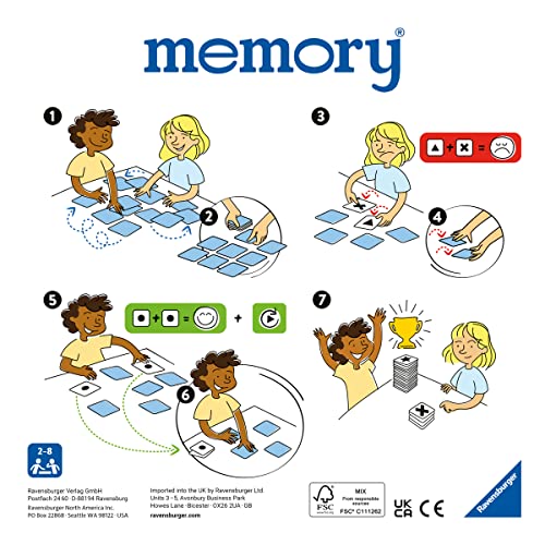 Ravensburger 20890 Disney Memory, el clásico Fans de Frozen, Juego para 2 – 8 Jugadores a Partir de 3 años