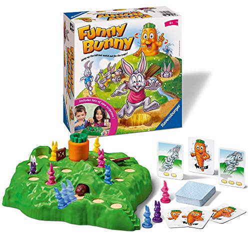 Ravensburger 21330 Funny Bunny Kids Age 4 Years and up-Un Divertido y rápido Juego Familiar Que Puedes Jugar más y más