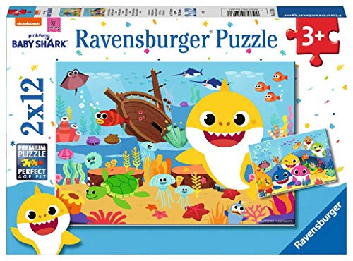 Ravensburger puzzle - Baby Shark Puzzle 2 x 12 Pz, Puzzle para niños