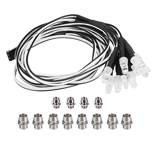 RC Luces LED de Coche, 12 Pcs 5mm/3mm Faros Delanteros y Luces Traseras LED para el Modelo RC Drift Car Accesorio