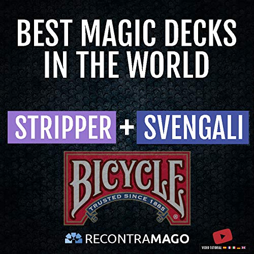 RecontraMago Magia Bicycle - Las Top Barajas Mágicas del Mundo Ahora en Cartas Bicycle - Trucos de Magia para niños y Adultos (Stripper + SVENGALI)