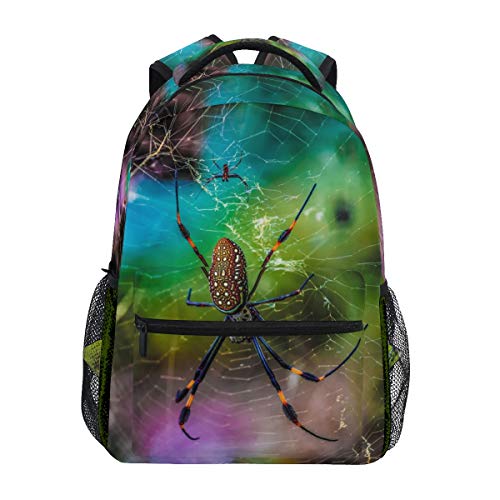 Red De Araña Colorida del Arte Mochila Infantiles para Niños Niñas Hombro Mochilas para Portátil De Viaje Mujeres Hombres