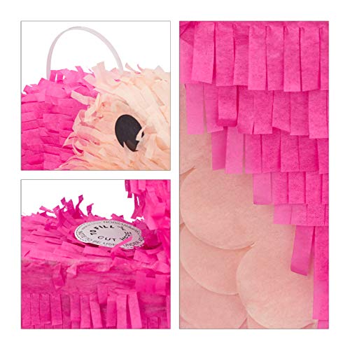 Relaxdays Piñata Infantil Flamenco XXL, Color Rosa, 80 x 40 x 14 cm (10022567)