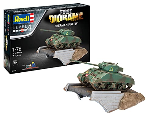 Revell 03299 First Diorama Set-Sherman Firefly - Kit de Modelo a Escala 1:76