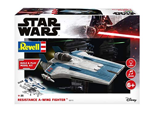 Revell Build & Play 06773 Resistance A-wing Fighter, 1:44 Star Wars Modellbausatz für Einsteiger zum Stecken und Spielen, Mehrfarbig