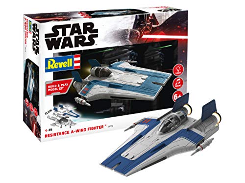 Revell Build & Play 06773 Resistance A-wing Fighter, 1:44 Star Wars Modellbausatz für Einsteiger zum Stecken und Spielen, Mehrfarbig