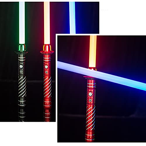 RGB Metal Sable De Luces Espada Láser Electrónica con Efecto De Sonido Réplica De Película Prop Boy Brillante Juguete Star Wars Cosplay Disfraz Accesorio,Red Handle