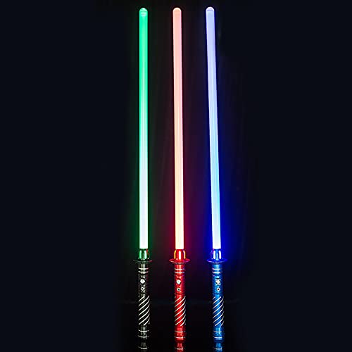 RGB Metal Sable De Luces Espada Láser Electrónica con Efecto De Sonido Réplica De Película Prop Boy Brillante Juguete Star Wars Cosplay Disfraz Accesorio,Red Handle