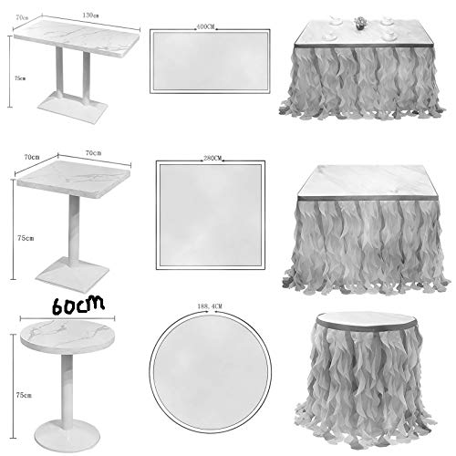 rismart Falda de Mesa Tul Tutú Faldón Tela para Decorar Mesas Cereza,76 H x L 450 cm