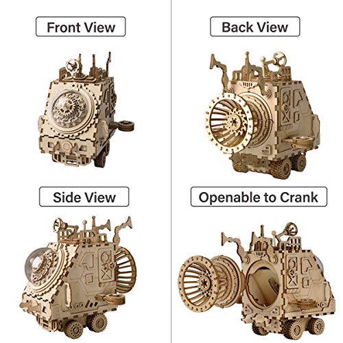 Robotime de Corte de láser de Madera de Rompecabezas-DIY Mecanismo de música de Caja de Madera Modelo de construcción de cumpleaños niños y Adultos (Space Vehicle)