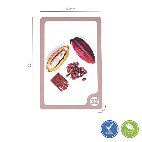 Rocket Kidz - Mis Primeras Palabras Alimentos - 50 Tarjetas bits de Alimentos Saludables para la Estimulación Temprana del lenguaje de bebés y niños pequeños [Métodos Montessori y Doman][7 Idiomas]