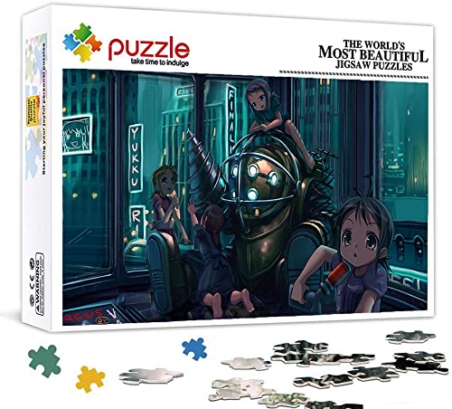 Rompecabezas De 1000 Piezas para Adultos Rompecabezas De Madera Videojuego Bioshock Póster Jigsaw Puzzle para Adultos 1000 Piezas Juguete del Rompecabezas del Juego De Los Rompecabezas De La Familia