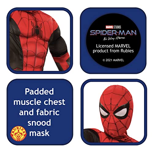 Rubies Disfraz oficial de Marvel Spider-Man No Way Home Deluxe para niños, color negro y rojo, vestido de superhéroe para niños, de 9 a 10 años