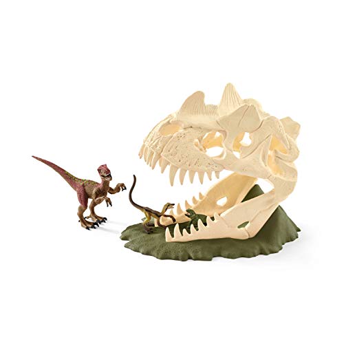 Schleich 42348 Set de juego para dinosaurios - gran trampa de cráneo con Velociraptor, juguetes a partir de 4 años