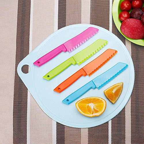 SelfTek 9 cuchillos de cocina de plástico para niños y chef, de nailon, para hornear, frutas, pan, pasteles, lechuga, ensalada